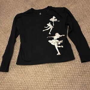 GAP Black Long Sleeve Kids Tee with Dancing Figures